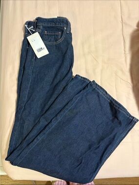 H&M Women's Dark Blue Wide-Leg Jeans NWT